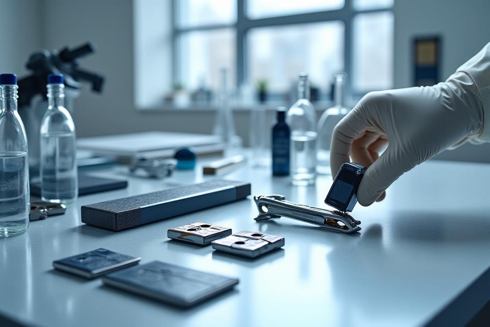 A finely curated display of Zenith Blade products undergoing meticulous quality inspection in a modern, well-lit laboratory setting, highlighting precision and testing.