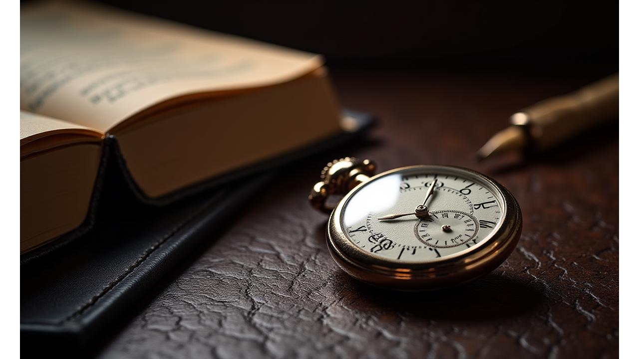 A finely crafted pocket watch resting on a leather desk, symbolizing Zenith Blade's commitment to timely and precision service.