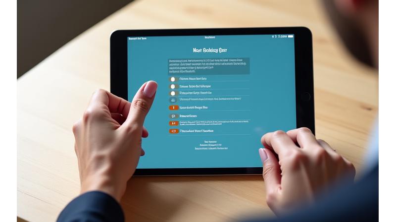 Interactive quiz interface on a tablet for personalized recommendations