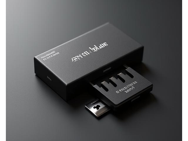 A small, elegant box containing a 5-pack of Zenith Blade's ultra-sharp, stainless steel double-edge razor blades.
