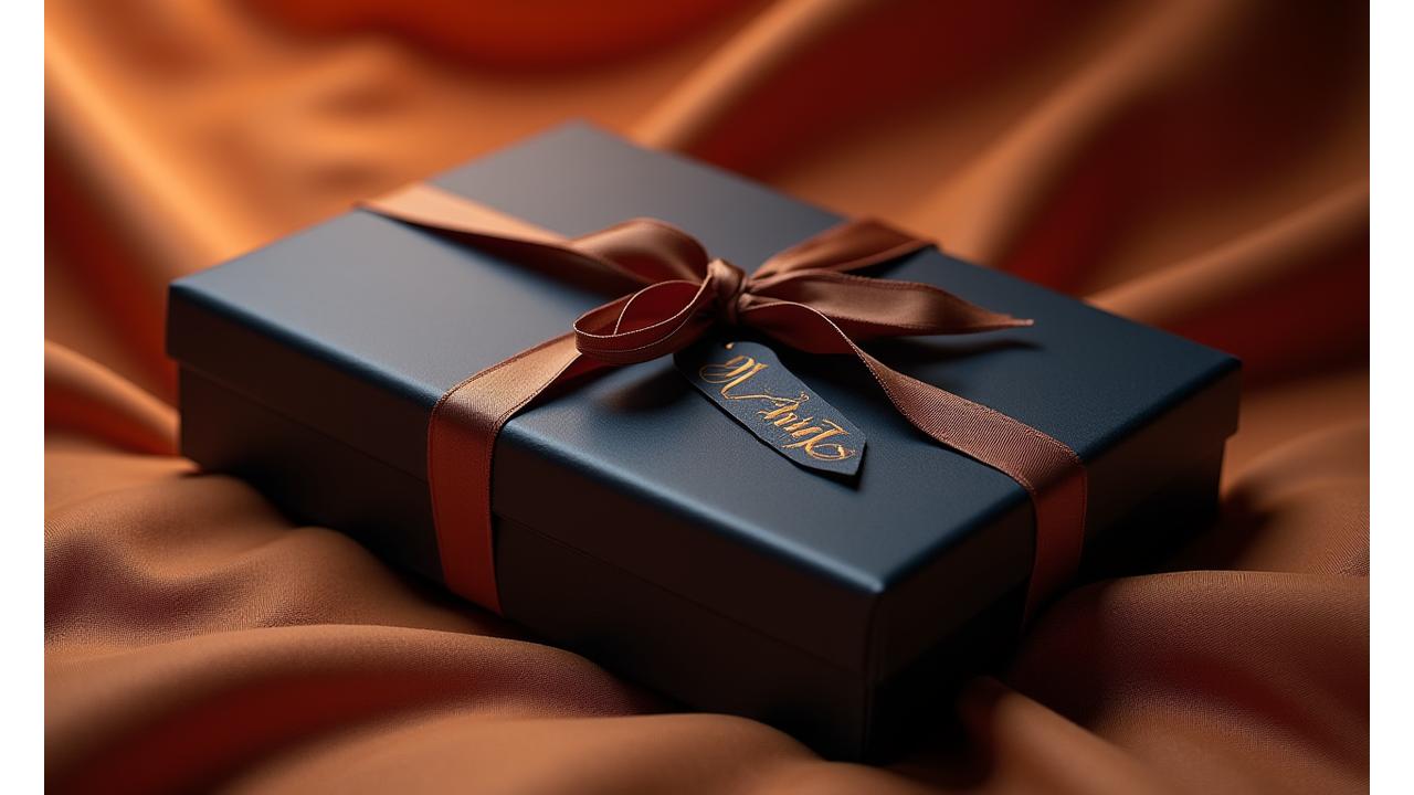 A handsomely wrapped Zenith Blade Starter Kit in a premium gift box, adorned with a ribbon and a personalized tag, ready for gifting.