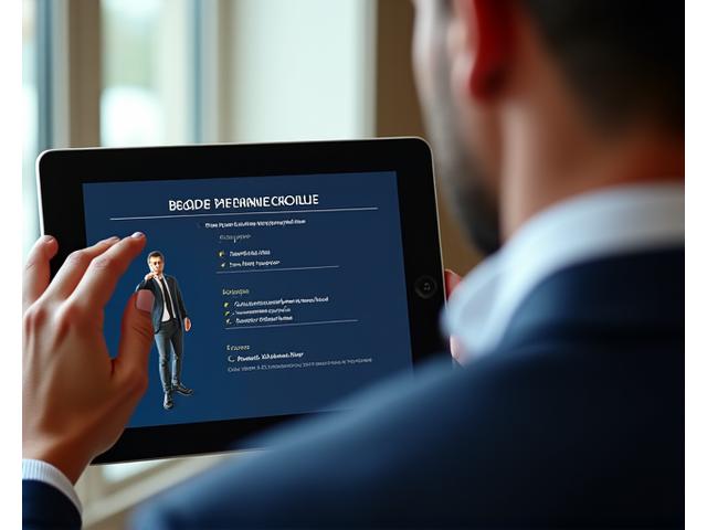 Man interacting with a digital preference quiz for grooming products