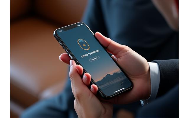 Elegant hands holding a smartphone displaying an order confirmation screen for Zenith Blade, secure and clear.